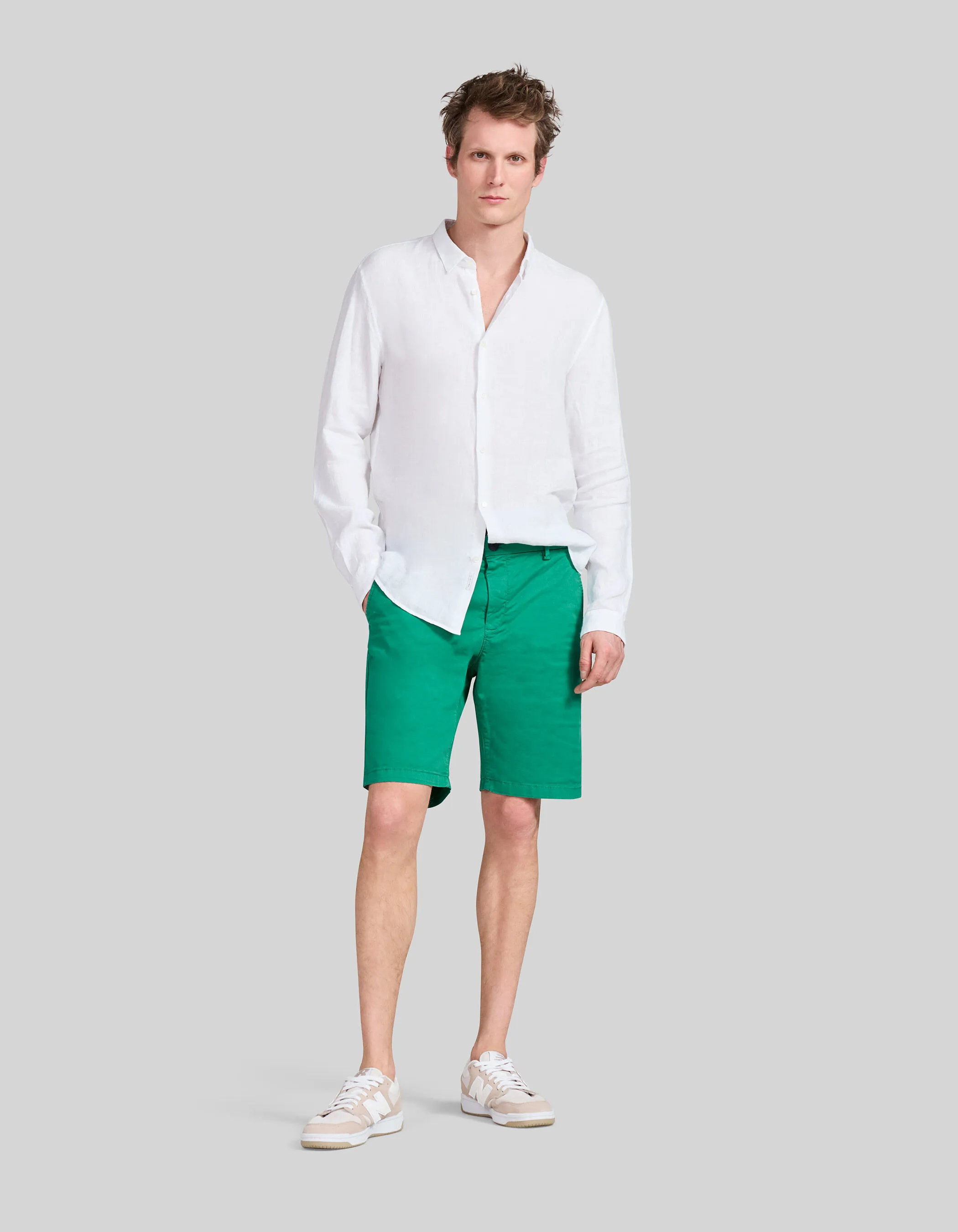 Bermuda chino TAPERED petrol Homme