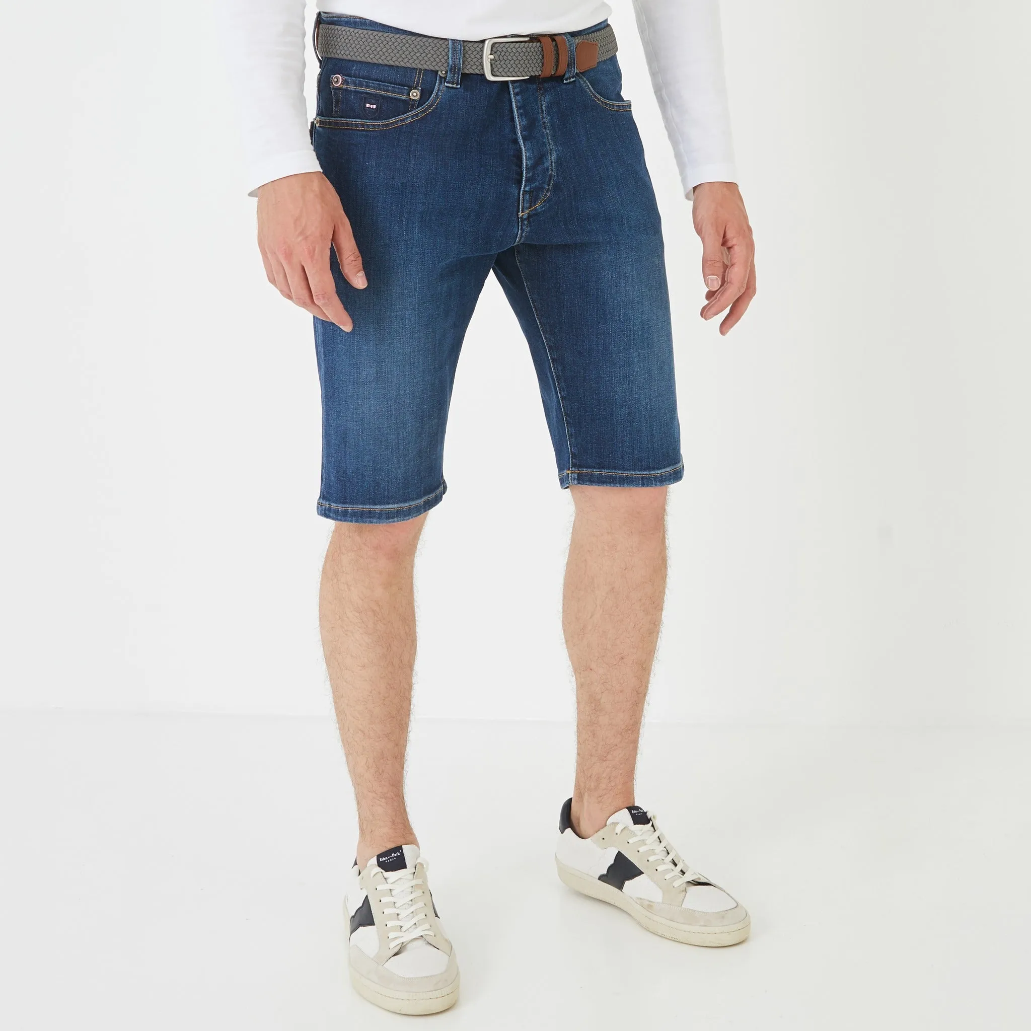 Bermuda en denim bleu foncé