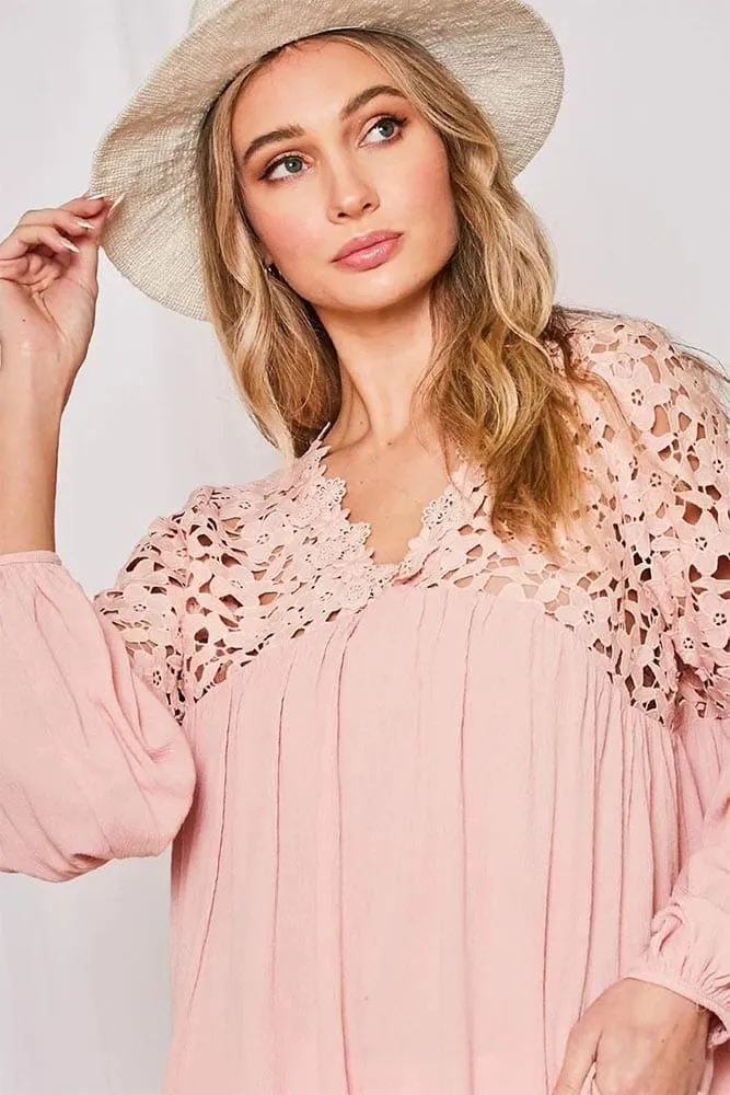 Blouse Dentelle Rose