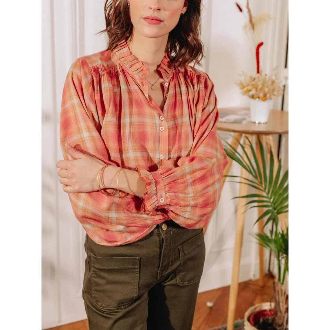 Blouse MAGUELONE corail en viscose | 3 Suisses
