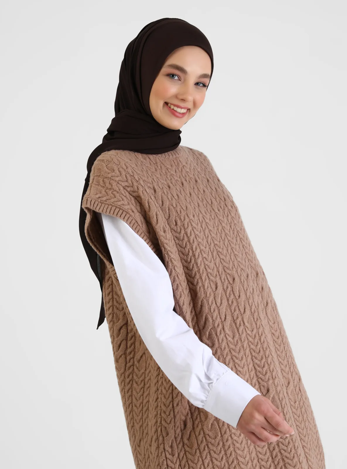 Brown Instant Scarf