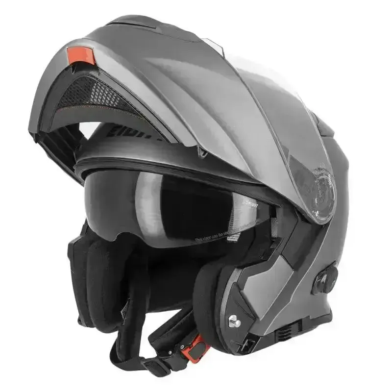 Casque Moto Modulable Bluetooth - Gris