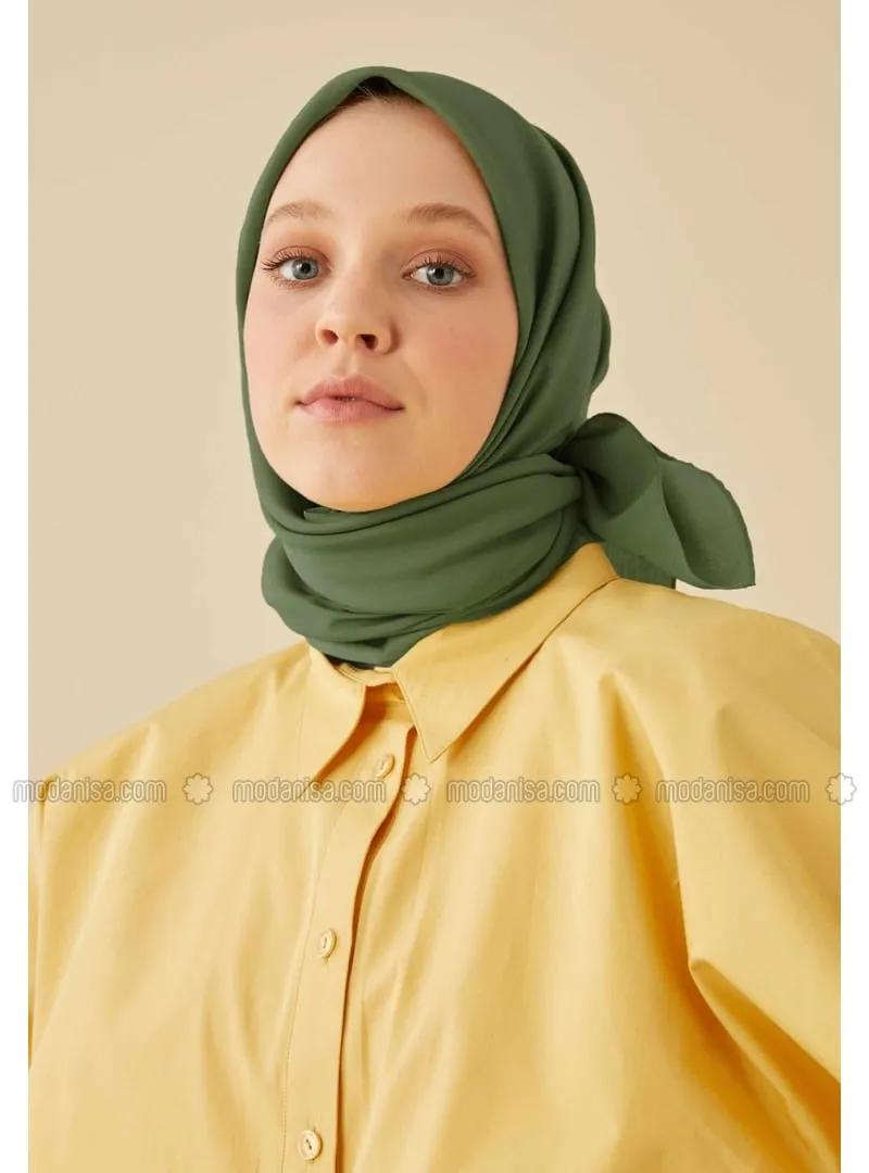 Cotton Sılk Scarf Leaf