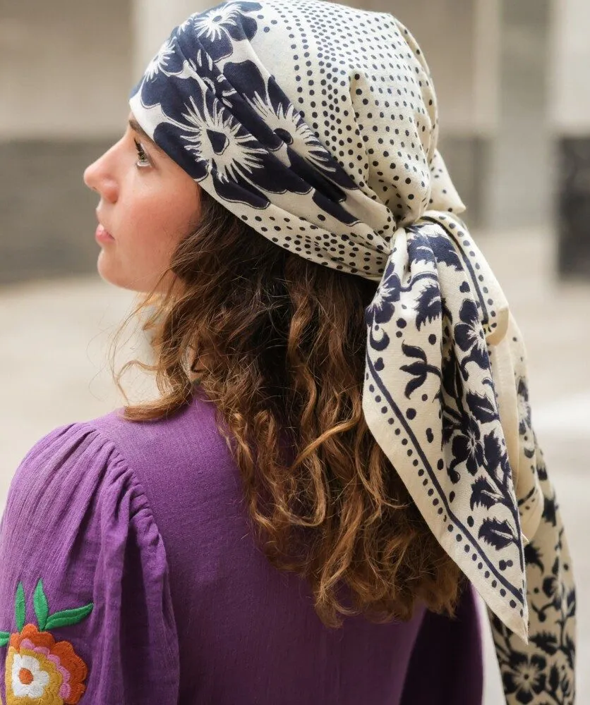 Foulard grand format - Hindi Bandana écru - Bëllemme