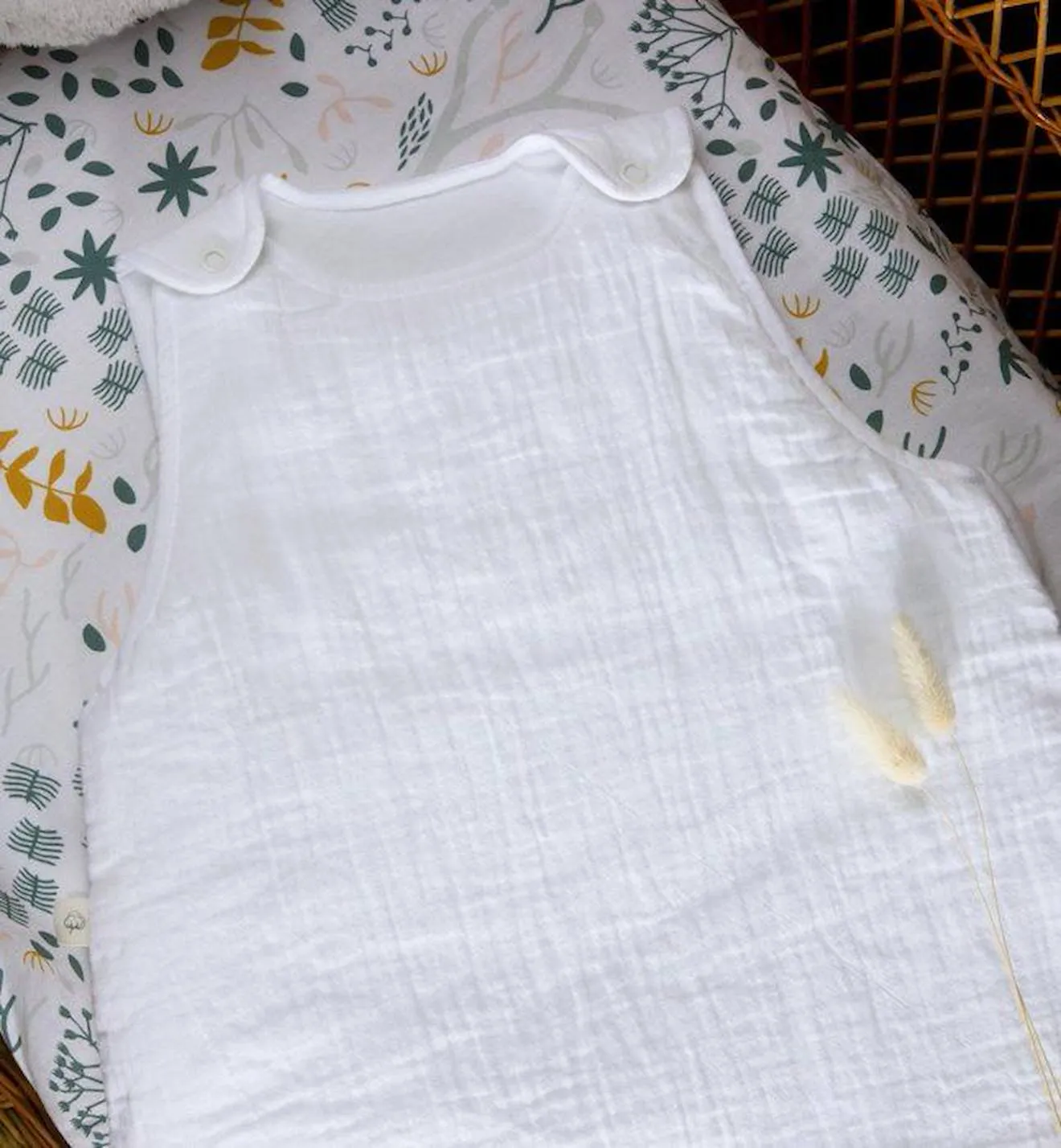 Gigoteuse été Gaze de Coton Bio blanc - Kadolis