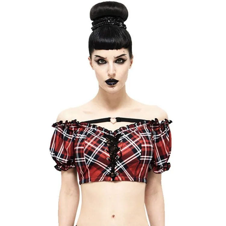 Haut de Bikini 'Scotish' en Tartan Rouge