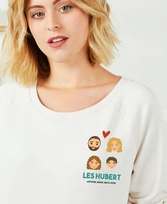 Hoodie homme Famille têtes illustrées personnalisé