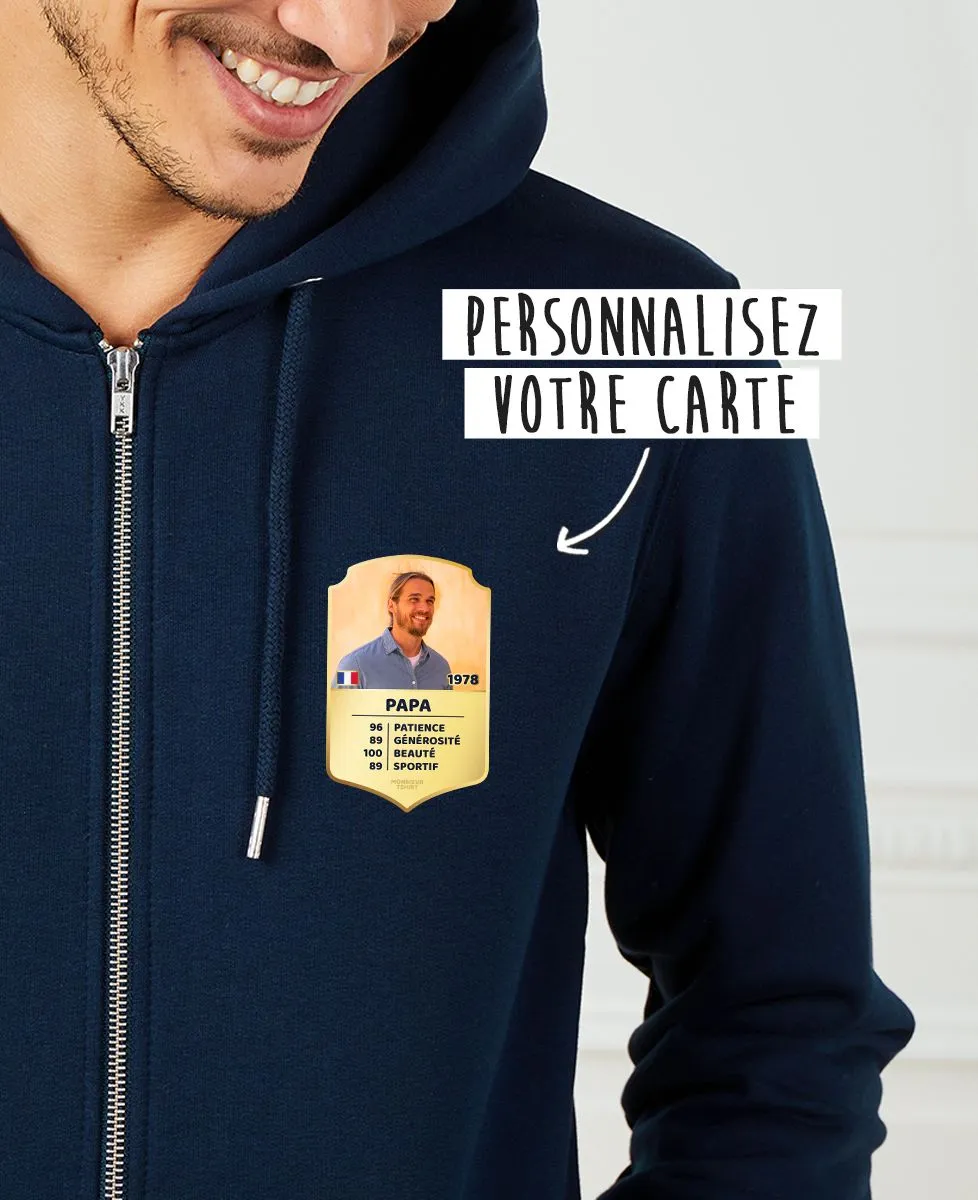 Hoodie zippé homme Ecusson personnalisé