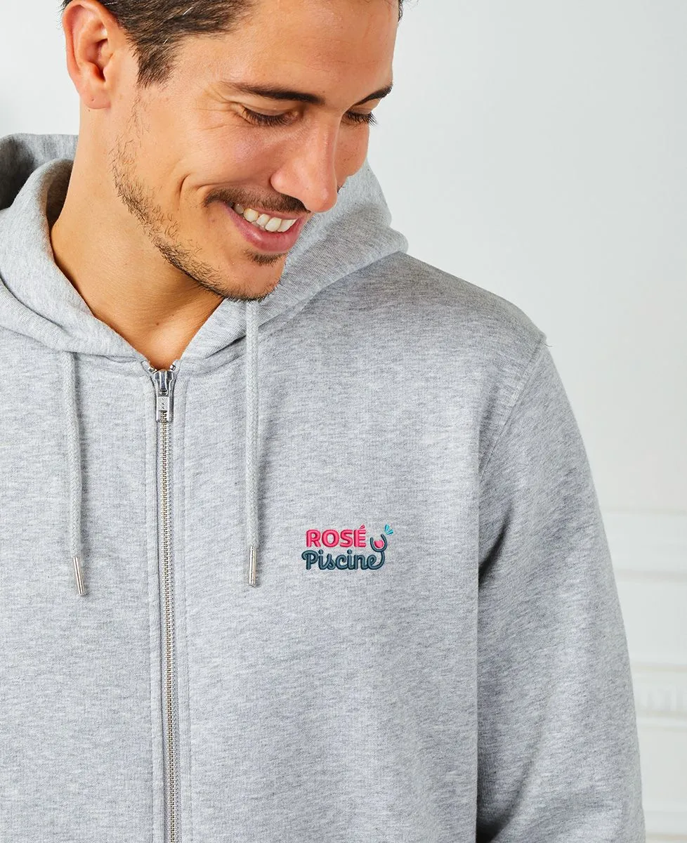 Hoodie zippé homme Rosé Piscine (brodé)