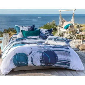 Housse de couette CAP ÉTÉ  bleu à motifs géométriques | 3 Suisses