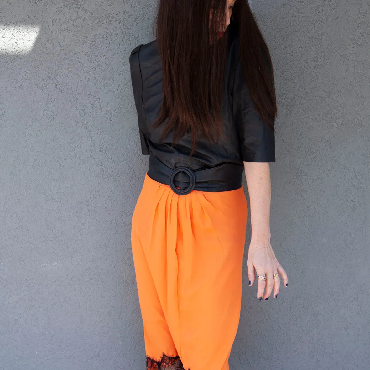 Leather Blouse LEA21BL51 Black