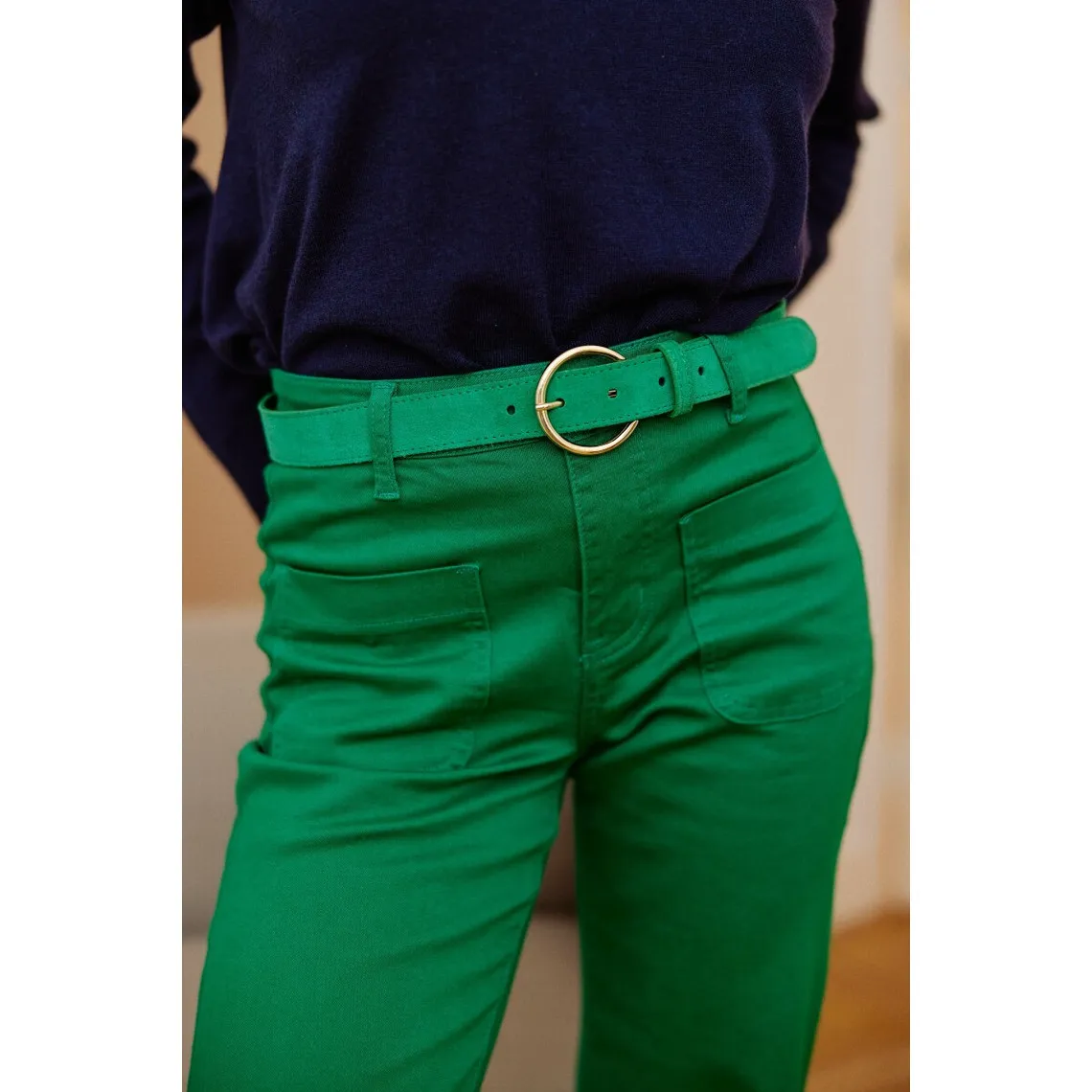Pantalon SONNY T vert gazon en coton | 3 Suisses