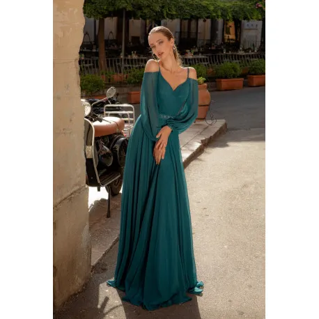 Robe ceremonie mousseline manches longues Creatif Paris RO621M