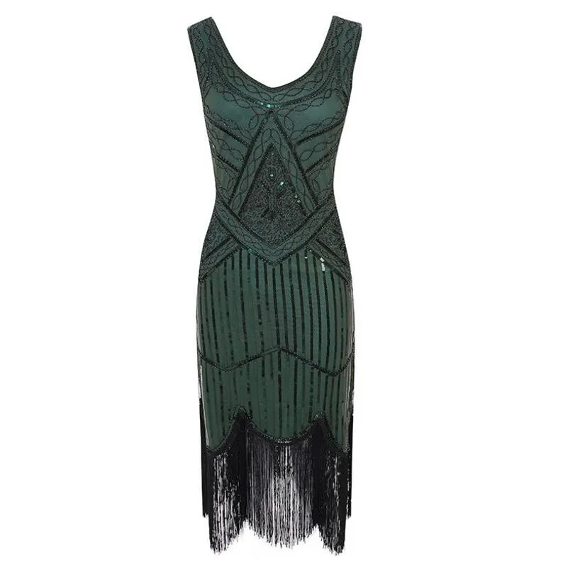Robe Vintage Année 30 Verte