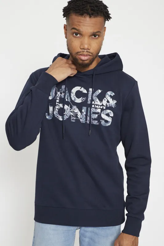 Sweat à capuche bleu marine