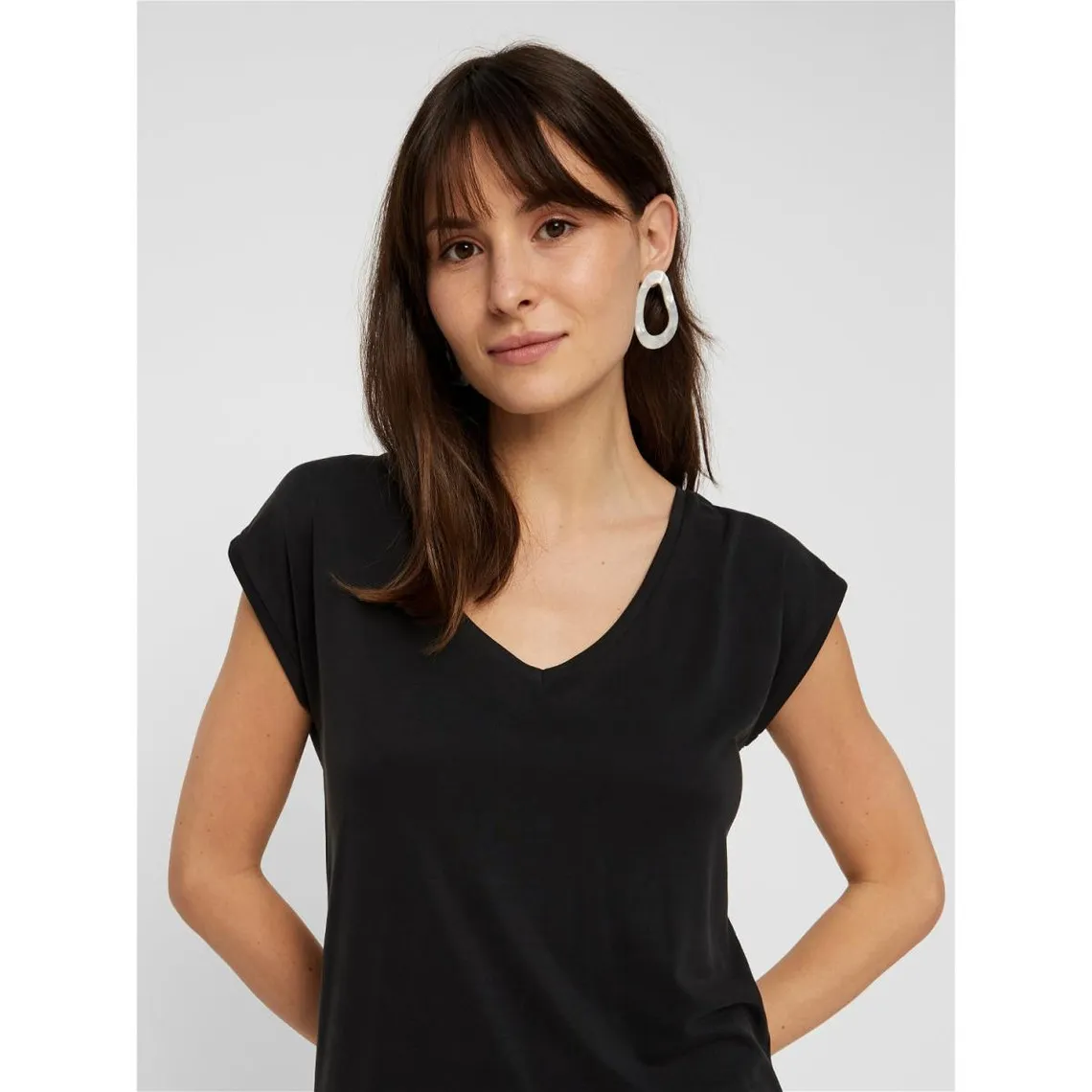 T-shirt comfort fit manches courtes noir en viscose | 3 Suisses