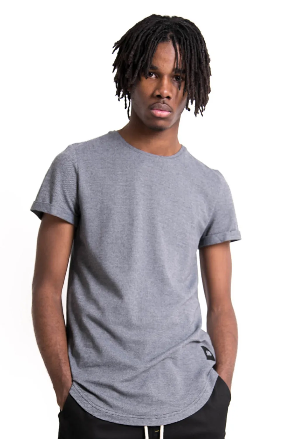 T-shirt gaufré bicolore noir