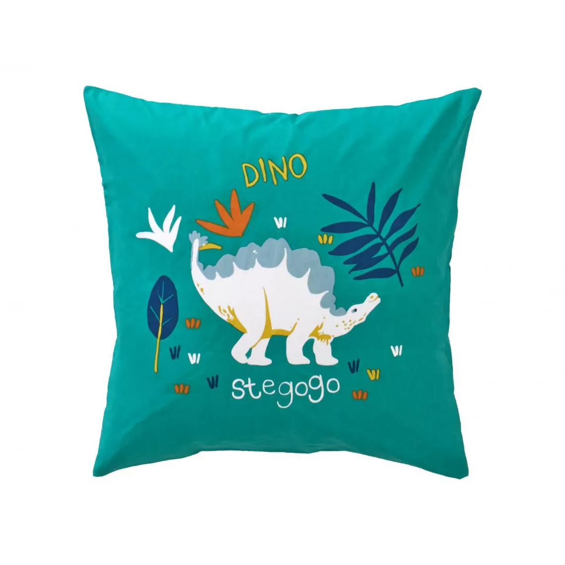 Taie d'oreiller enfant T REX vert en coton | 3 Suisses
