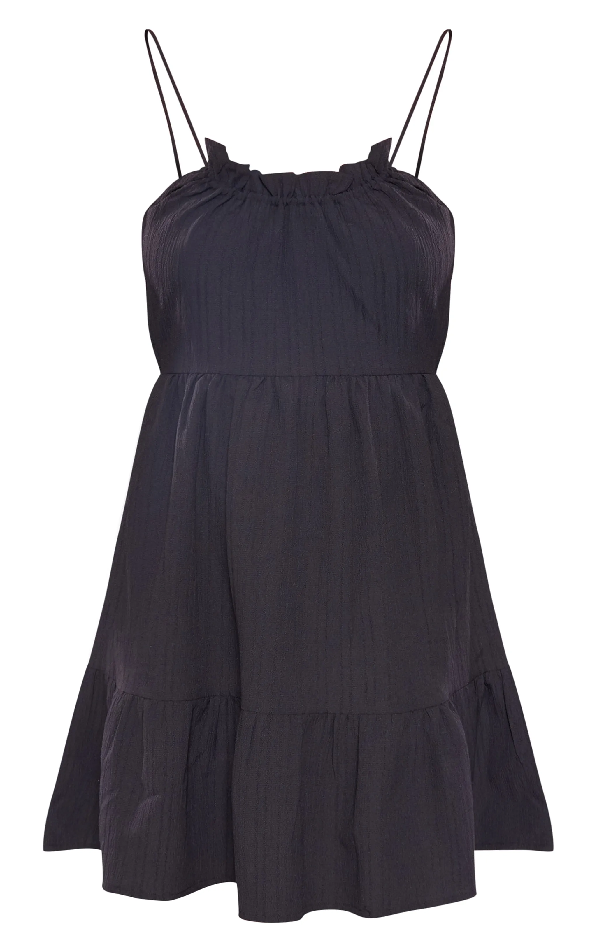 Tall Robe droite texturée noire nouée dans le dos