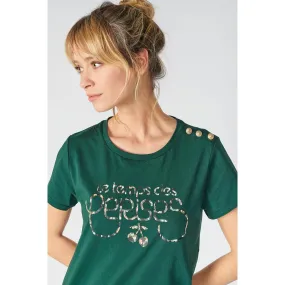 Tee-Shirt OULIA vert en coton | 3 Suisses