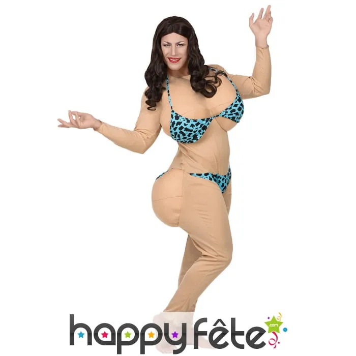 Tenue humoristique de bimbo en bikini, adulte